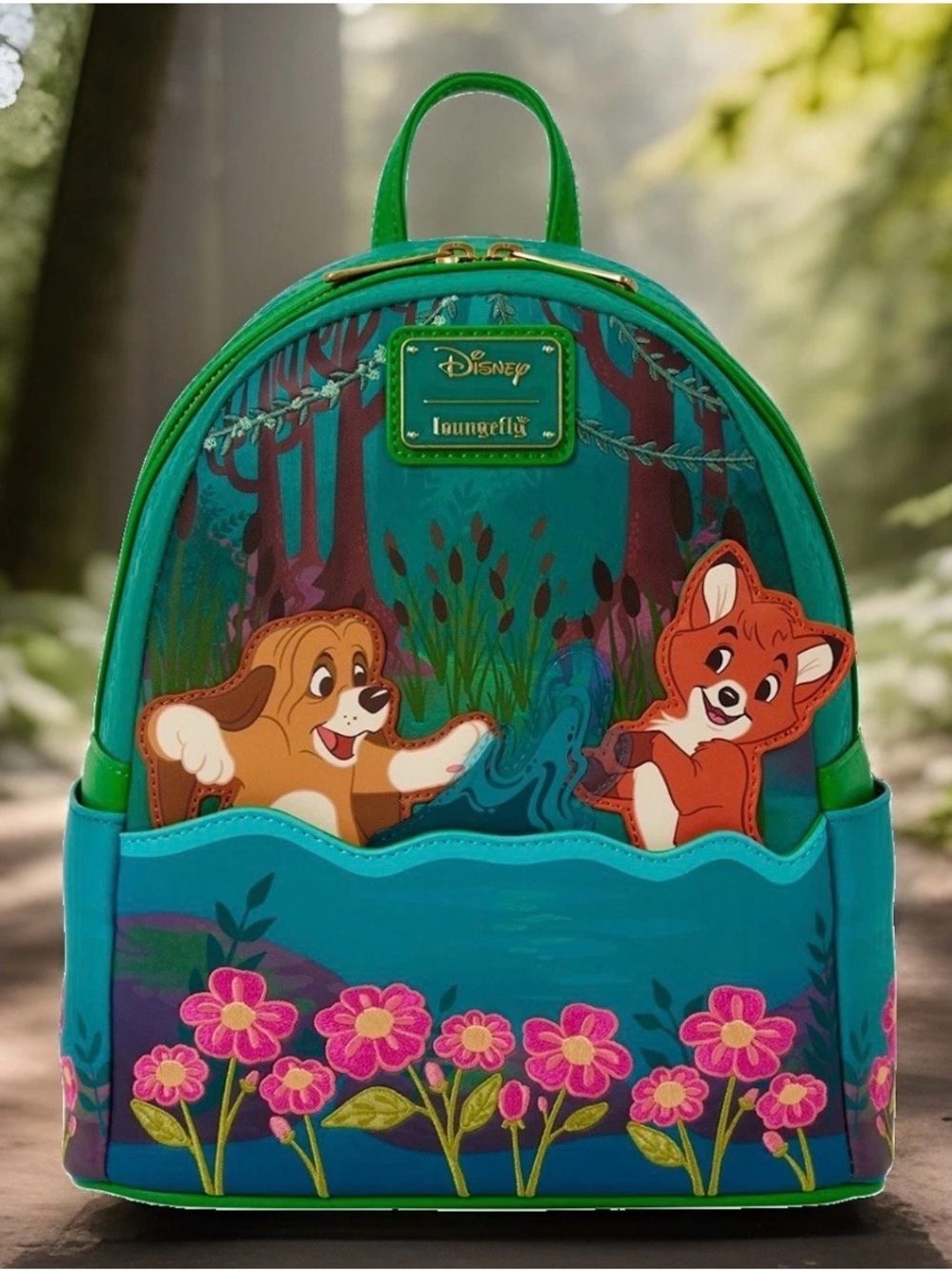 NEW w Tags Loungefly Disney The FOX & The HOUND Dog Backpack Copper and Tod